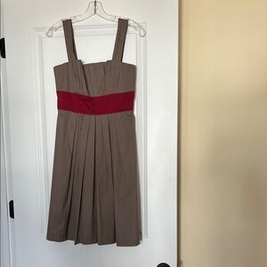 Vera Wang Lavender Label Tan and Red Sun Dress